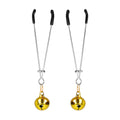 Clipsuri pentru sani KINK - Thin Bell Nipple Clamps, din metal, auriu, 7 cm
