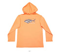 Unleash your child's adventurous spirit with the Coral Tuna Performance Hoodie by Salt Water Boys! This vibrant, coral-colored hoodie, adorned with a playful fish design, is perfect for spring and summer escapades. Designed for toddlers to tweens, it combines style and comfort, making every outdoor activity a joyful experience!