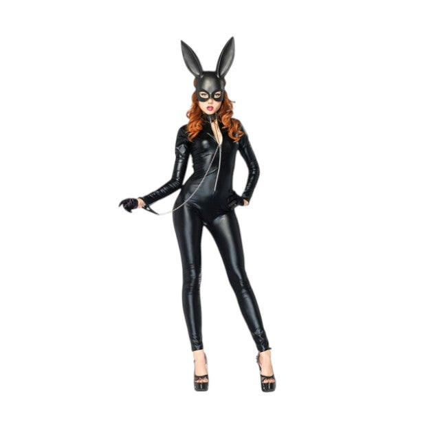 Costum Leg Avenue - Wetlook Catsuit, model 85047, mărime S, negru