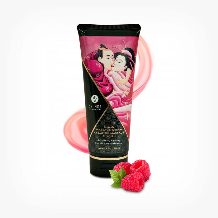 Crema de masaj SHUNGA Raspberry, cu aroma de zmeura, 200 ml