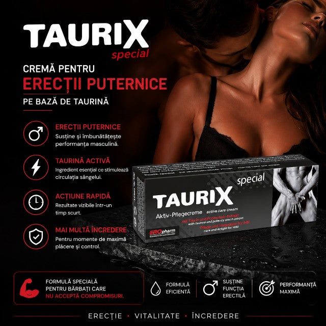 Cremă Taurix Special, pentru erecții puternice, pe bază de taurină, 40 ml