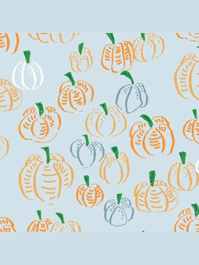 Celebrate every cozy moment this fall with the Crimson Harvest Boy Bubble by The Proper Peony. Its soft long sleeves and charming blue pumpkin print wrap your little one in warmth and sweetness, while the crisp white Peter Pan collar adds timeless charm to every pumpkin patch adventure!
