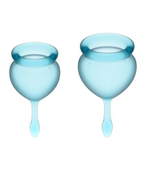 Cupa menstruala, Satisfyer Feel Good, culoare bleu, 1 cutie x 2 buc