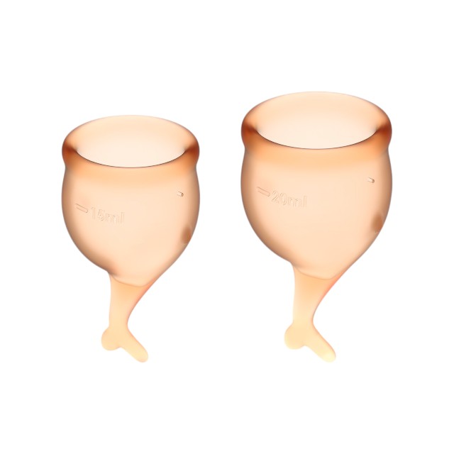 Cupa menstruala, Satisfyer Feel Secure, culoare galben, 1 cutie x 2 buc