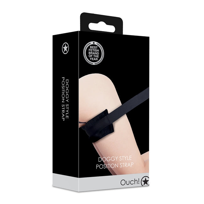 Curea OUCH! Doggy Style Position Strap, pentru jocuri erotice și BDSM, culoare negru