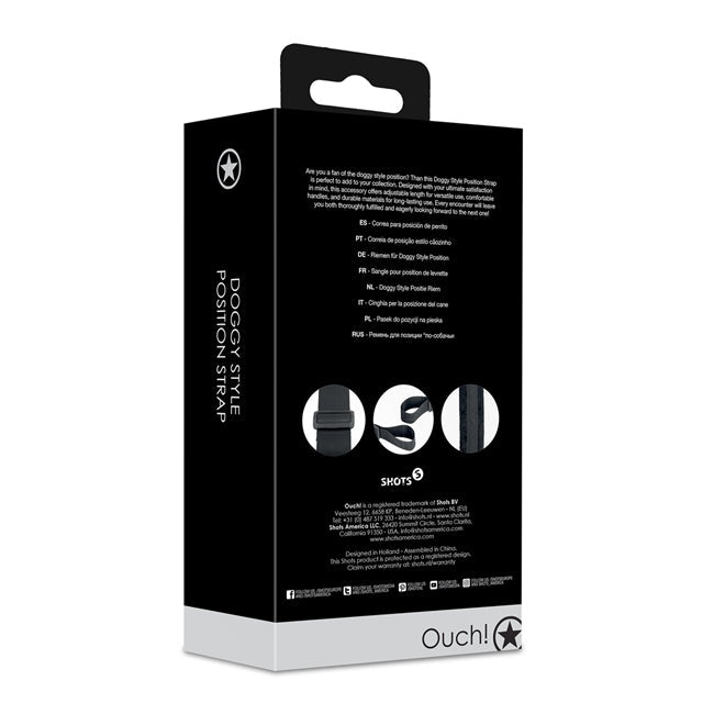 Curea OUCH! Doggy Style Position Strap, pentru jocuri erotice și BDSM, culoare negru