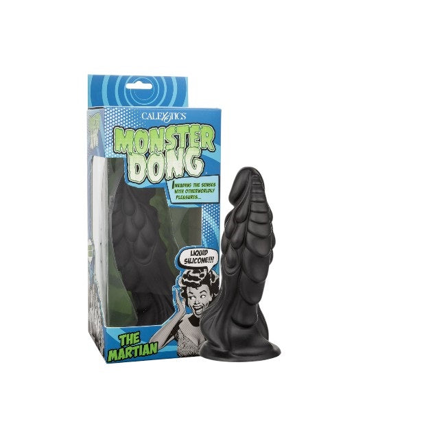 Dildo CALEXOTICS Monster Dong THE MARTIAN, bază cu ventuză pentru fixare, rezistent la apă, lungime 19.5 cm, negru