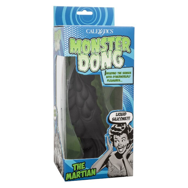 Dildo CALEXOTICS Monster Dong THE MARTIAN, bază cu ventuză pentru fixare, rezistent la apă, lungime 19.5 cm, negru