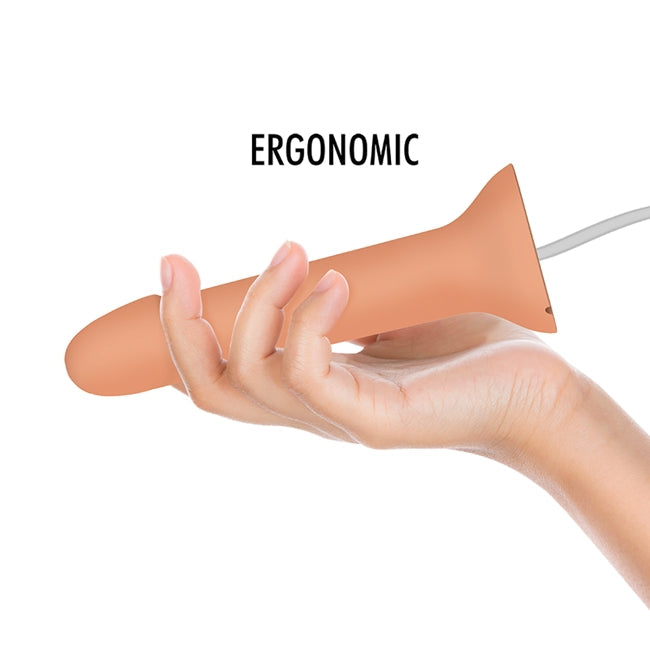 Dildo cu functie de ejaculare MYTHOLOGY Flipper Squirting Dildo, silicon moale si flexibil, culoarea pielii, 17 cm