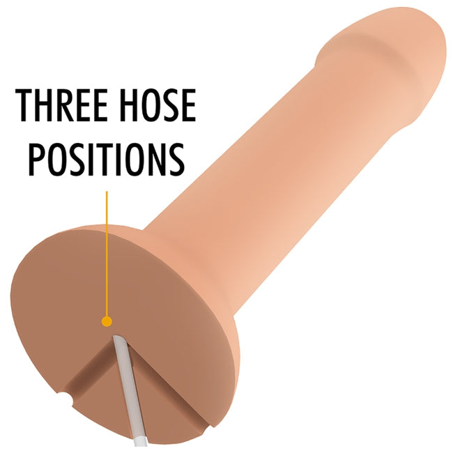 Dildo cu functie de ejaculare MYTHOLOGY Flipper Squirting Dildo, silicon moale si flexibil, culoarea pielii, 17 cm