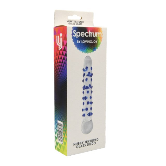 Dildo din sticla Sectrum - Nubby, cu striatii pentru stimulare intensa, 18 cm