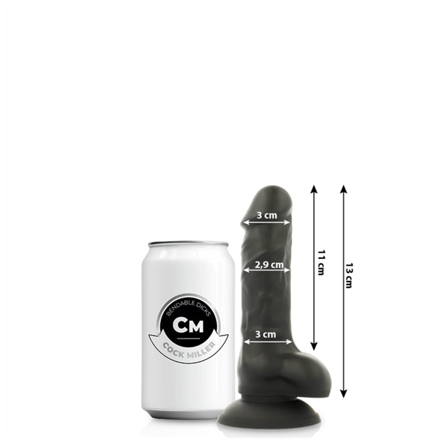 Dildo flexibil COCK MILLER, din silicon, negru, 13 cm