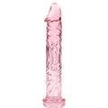 Dildo realist IBIZA Nebula Model 12, din sticlă borosilicată, lungime inserabilă 16 cm, diametru 3.5 cm, roz transparent