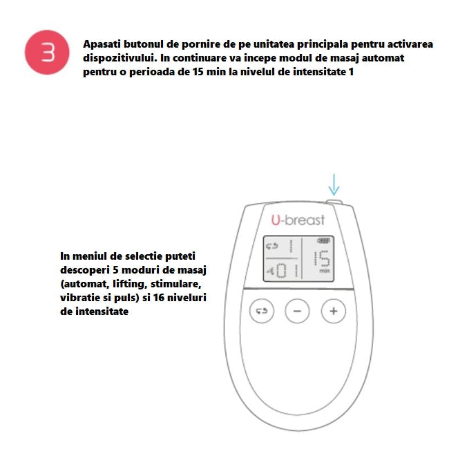 Dispozitiv ElectroStimulator 500 COSMETICS - U BREAST, pentru cresterea naturala a sanilor