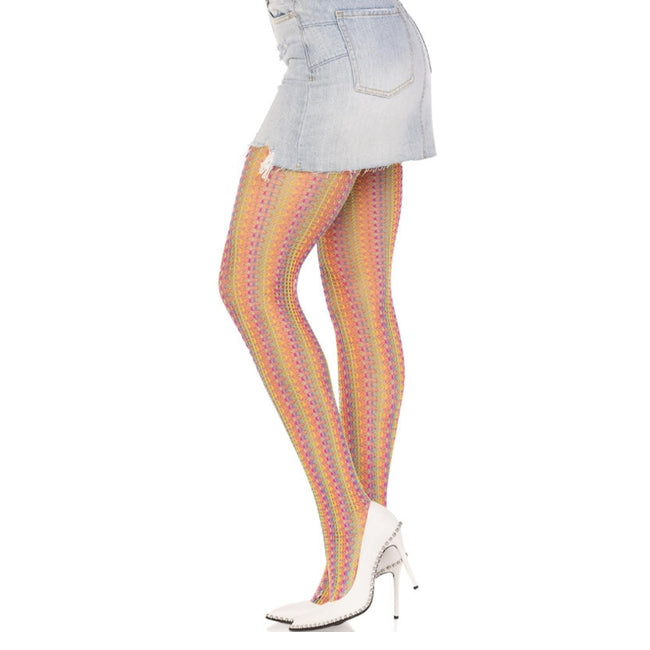 Dresuri Leg Avenue 9732, tip plasa, culoare curcubeu - Pride, marime unica
