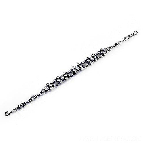 Elegant Fashion Shining Cubic Zirconia Gemstone Silver Bracelet