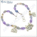 Elegant Traditional Multi-Gemstone Silver Necklace - Handcrafted