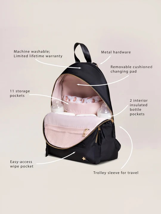 Everyone needs a trusty, everyday bag, and the Everyday Backpack from JuJuBe is here to be just that

Machine washable
11 pockets, including 2 insulated bottle pockets
Travel made easy with a trolley sleeve and removable stroller straps
Comfortable, adjustable shoulder straps
Removable stroller straps
Cushioned changing pad