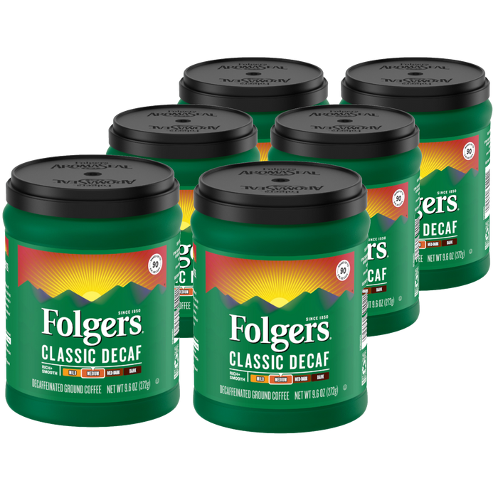 Folgers Classic Roast Decaf Coffee 6 x 272g (case) - Out of Date