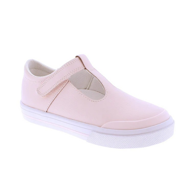 Footmates Drew Leather Mary Jane Sneaker- Rose Pink