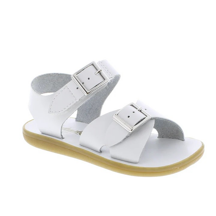 Footmates Tide Sandal for toddlers, the perfect spring-to-summer shoe for all occasions and events!

Adjustable hook-and-loop straps provide a custom fit for a charming water-friendly sandal your little one can wear to the beach, pool or splash pad.

Corrosion-resistant buckles
Slip-resistant sole
Textile upper and lining/rubber sole