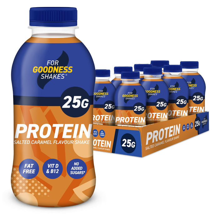 For Goodness Shakes Salted Caramel 8 x 435ml - Short Dated