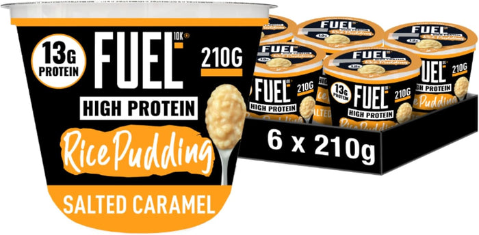 FUEL10K Salted Caramel Flavour High Protein Rice Pudding 6 x 210g (case) - Short Dated