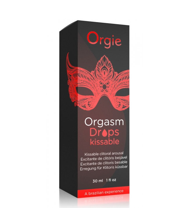 Gel intim ORGIE Orgasm Drops Kissable, cu efect de furnicături, pentru stimularea clitorisului și orgasm intens, 30 ml