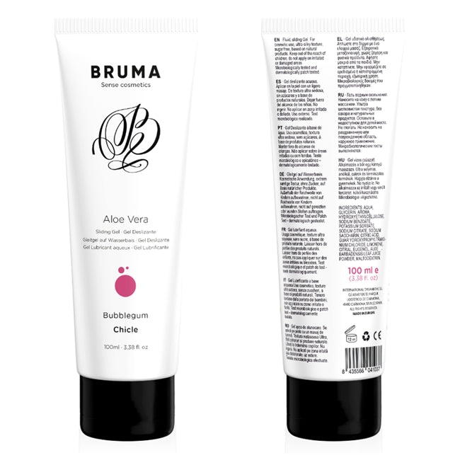 Gel Lubrifiant BRUMA - Aloe Vera Sliding Gel, pe baza de apa, aroma de bubble gum, 100 ml