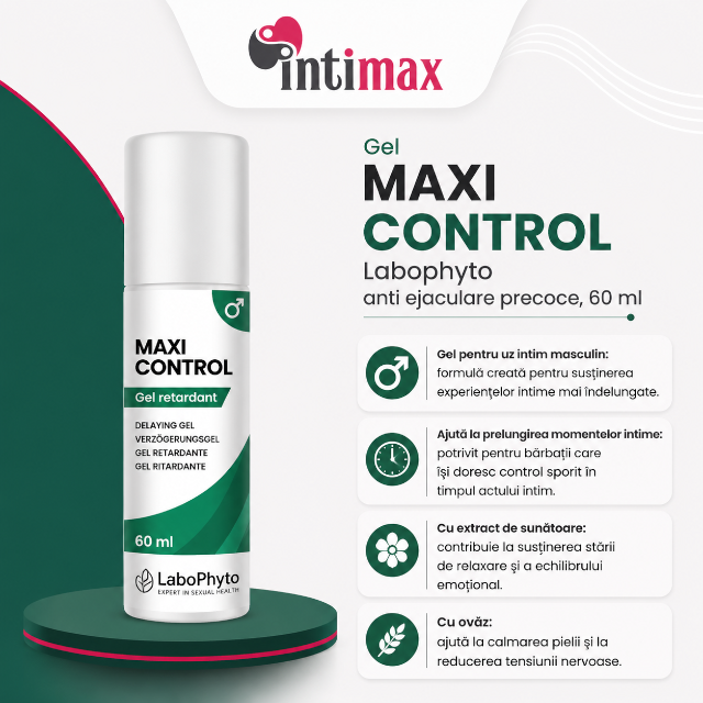 Gel MAXI CONTROL, Labophyto, anti ejaculare precoce, 60 ml
