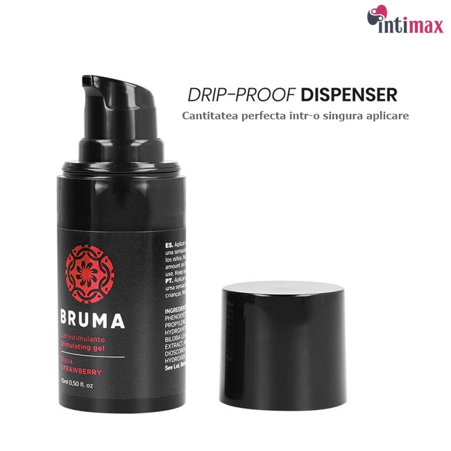 Gel pentru stimulare si excitare BRUMA - INTENSIFYING BALM, senzatie de furnicaturi, aroma de capsuni, 15 ml