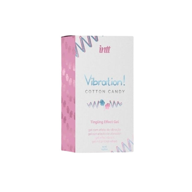 Gel pentru stimulare si excitare INTT Vibration! COTTON CANDY , cu efect de incalzire, ALB, Unisex, 15 ml
