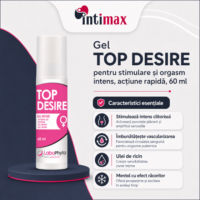 Gel TOP DESIRE, Labophyto, pentru stimulare și orgasm intens, acțiune rapida, 60 ml