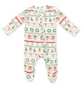 Angel Dear’s Gingerbread Fair Isle Green footie brings joyful holiday spirit in soft, cozy fabric. The two-way zipper ensures easy changes, while the convertible design grows with your baby, offering comfort and festive charm throughout the season. Perfect for memorable Christmas moments!