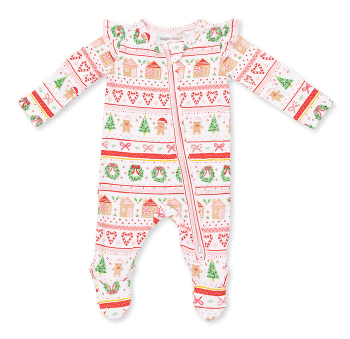 Angel Dear’s Gingerbread Fair Isle Pink combines cozy charm with practical design. This adorable footie and convertible romper features a festive gingerbread print, easy 2-way zipper access, and grows with your infant from newborn to 18 months—making holiday dressing effortless and joyful!
