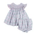 Girls Lindsey Floral Bishop & Diaper Set