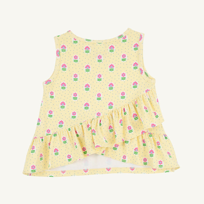 Our sweet Love You Back Top in Fairway Floral is perfect for mixing and matching with all her favorite pieces! Premium Pima Cotton Knit fabric ensures she stays comfortable from morning adventures to afternoon playdates while the versatile design makes getting dressed a breeze. A wardrobe staple that brings breezy island style and timeless Southern elegance to every sunny day.