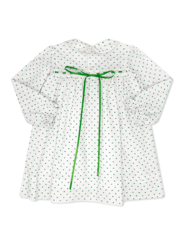 Girls Mistletoe Green Swiss Dot Collar Dress Dress is the perfect holiday dress.&nbsp;