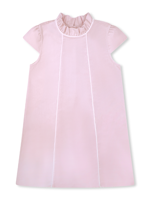Pre-Order

Girls Pink Piping Velvet Twiggy Dress from Set Proper. This beautiful classic velvet dress features a A-line sleeveless dress with velvet fabric, piping details, and ruffle mock collar. A special occasion dress she will surely feel special in!