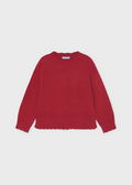 Introduce your daughter to timeless elegance with this Girls Scallop Hem Sweater from Mayoral. Crafted in a classic red hue, this piece combines everyday wearability with feminine charm. The signature scalloped hemline adds a whimsical touch that sets it apart—perfect for layering over collared shirts or pairing with school uniforms. Ideal for girls and tweens seeking a versatile staple that bridges casual and dressy occasions.