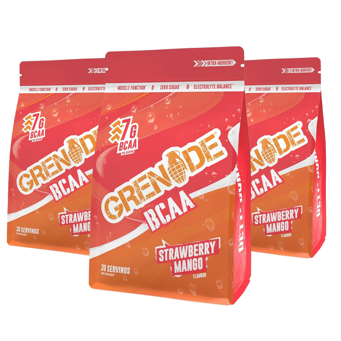 Grenade Strawberry & Mango BCAA 3 x 390g (Triple Pack) - Short Dated