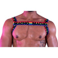 Ham elastic MACHO - Double Harness, culoare Pride, mărime universală