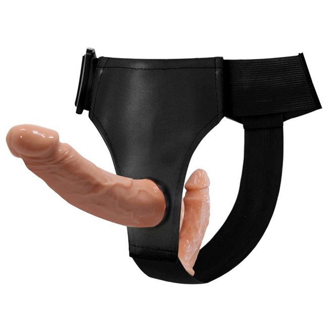 Ham Strap-On BAILE - ULTRA PASSIONATE DOUBLE DILDOS, dubla placere, 13.5 cm + 10.2 cm
