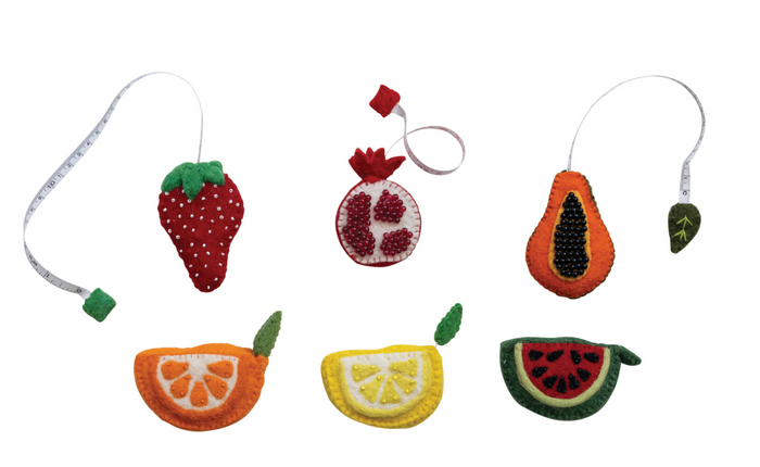 Handmade Embroidered Felt Tape Measure, 6 Styles (Each Measures 5')