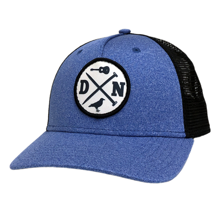 Heather Blue and Black Hat