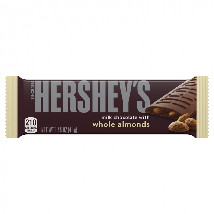 Hershey's Milk Chocolate with Almonds 36 x 41g (case) - Out of Date