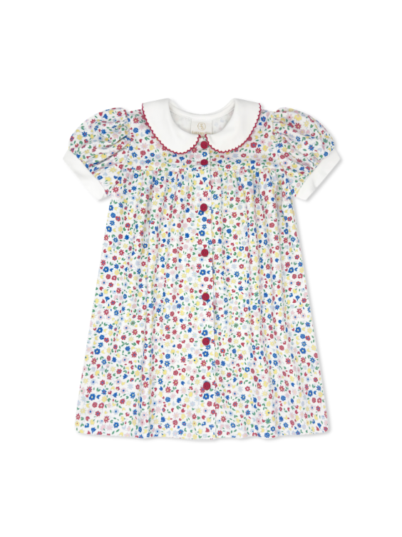 The Breccan Dress is a sweet and timeless style for the school year and beyond. Made in our adorable Homeroom Blooms knit fabric, this comfortable dress features a classic button-front design for an extra touch of traditional cuteness.

Perfect for the first day of school, special moments, and everyday adventures.