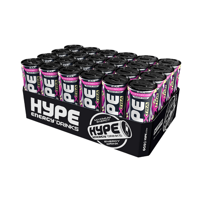 HYPE Cheesecake Xtra EAA Energy Drink Sugar Free 24 x 250ml - Out of Date