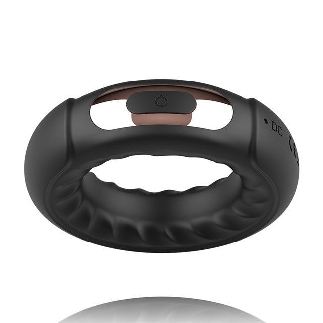 Inel vibrator pentru penis ANBIGUO Adriano, 7 functii de vibratie, rezistent la apa IPX7, negru