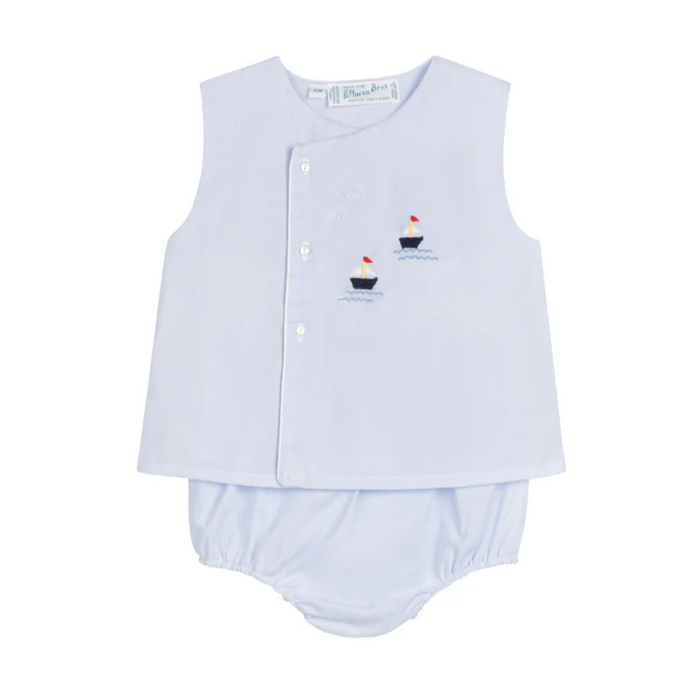 Infant Boys Blue Nautical Diaper Set